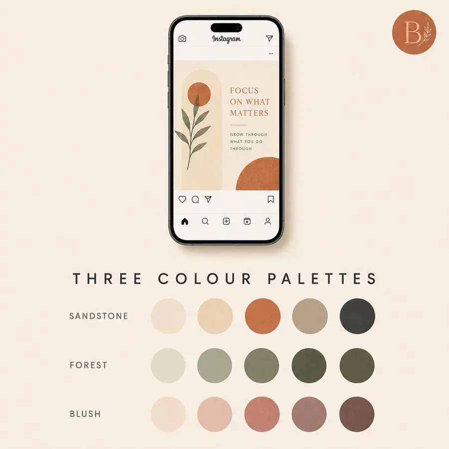 A product listing image explaining the available colour palettes