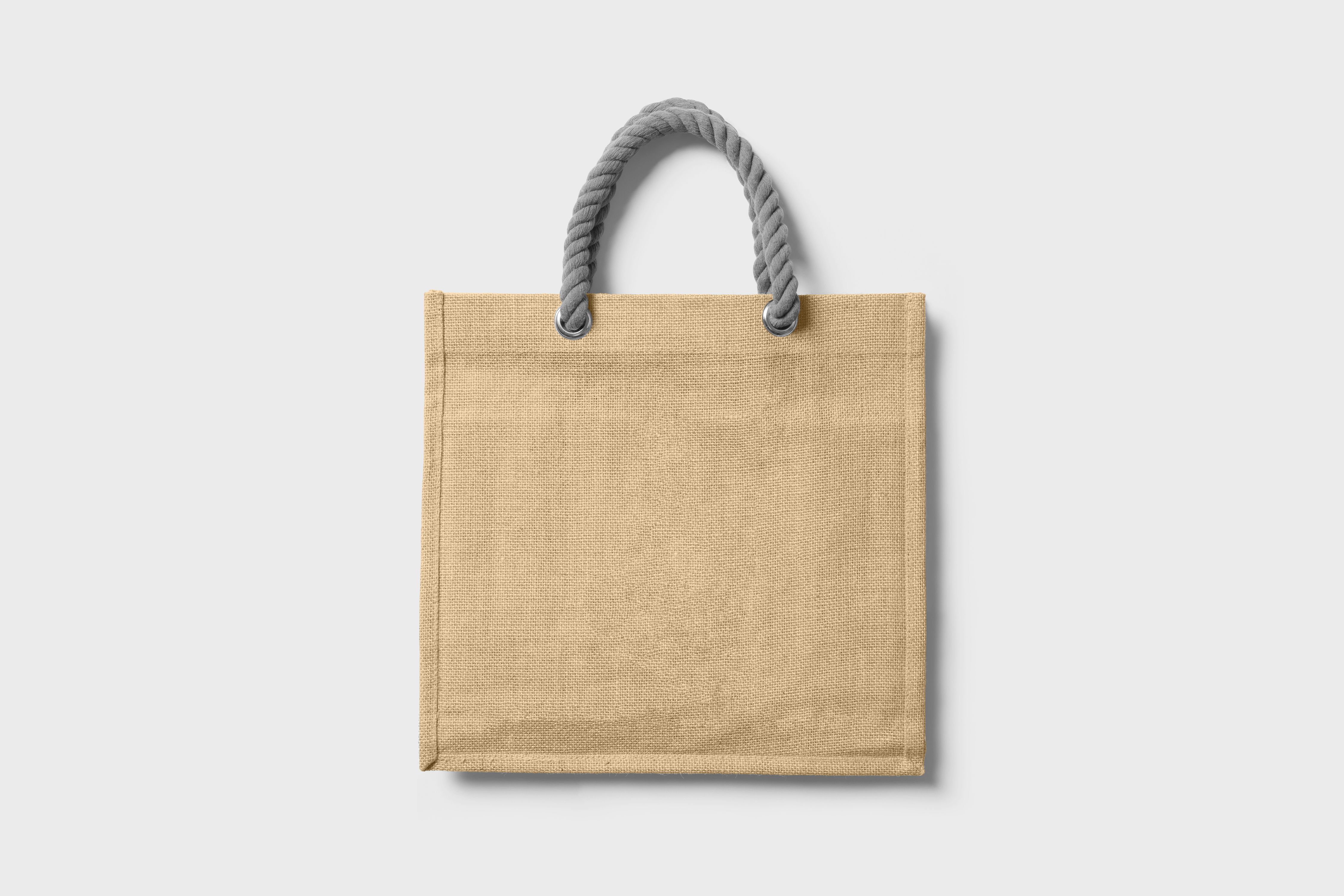 A woven tote bag on a clean studio background